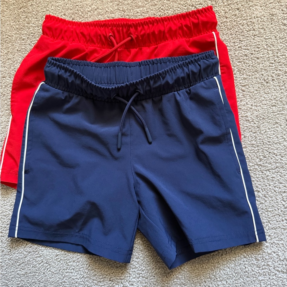 All in motion boys hybrid shorts bundle size 4/5 red navy elastic waist XS kids